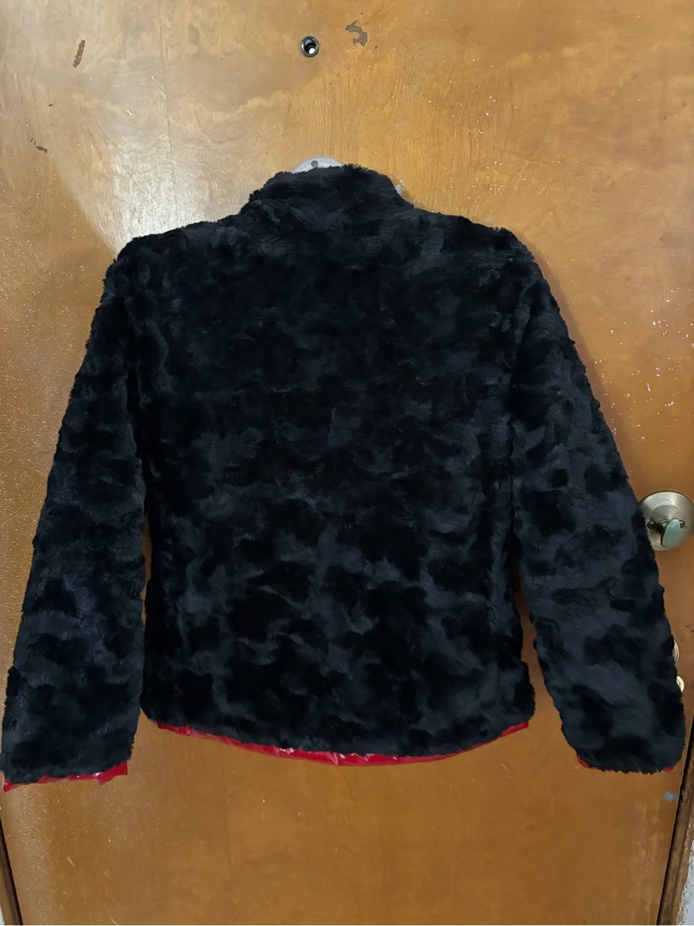 The North Face coat.  Girls. Red reversible